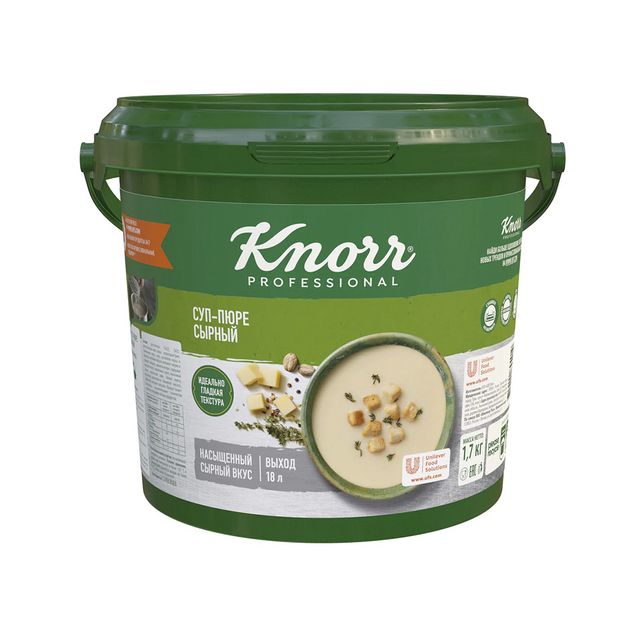 Смесь сухая Суп-пюре Сырный KNORR PROFESSIONAL, ведро, 1,7 кг, 4 шт/кор, Россия