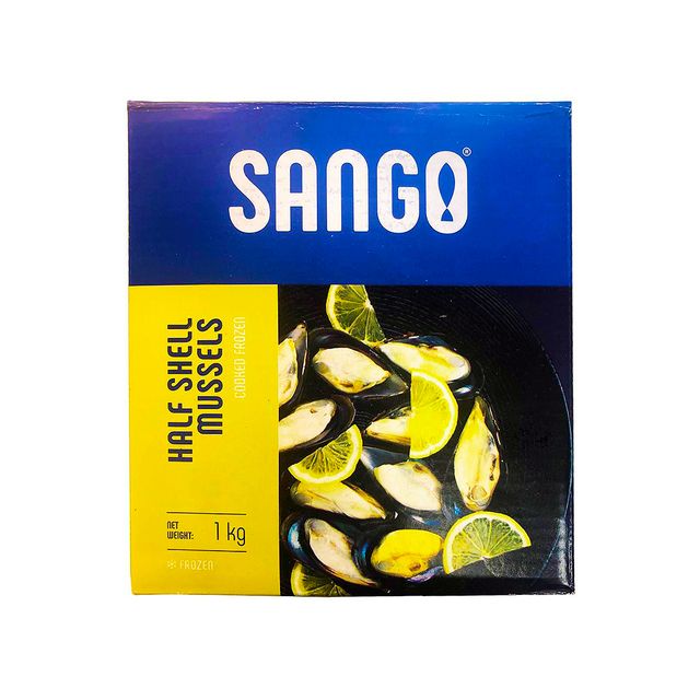 Мидии в ракушках половинки 30/40 в/м SANGO SHENGSI SUNDA MARINE, коробка, 1 кг, 12 шт/кор, Китай
